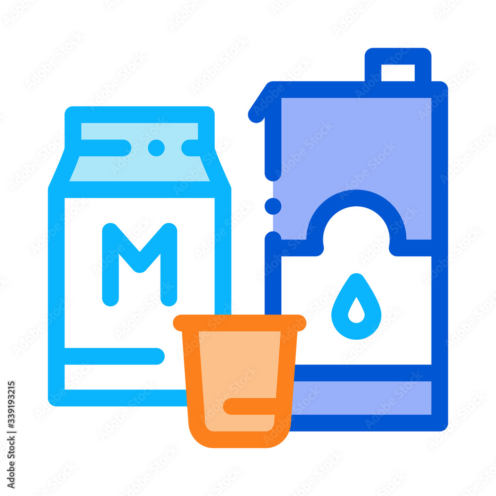 bag with milk icon vector. bag with milk sign. color symbol illustration bag with milk icon vector. bag with milk sign. color symbol illustration