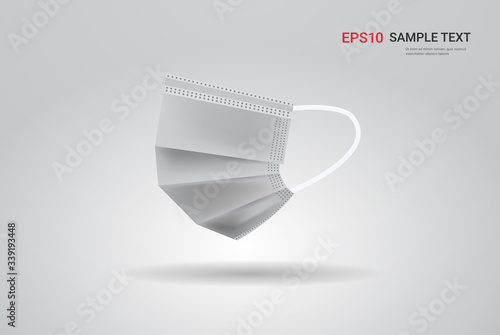 antiviral medical respiratory face mask protection against coronavirus prevention of virus spreading and pandemic covid-19 health care surgical concept copy space horizontal vector illustration