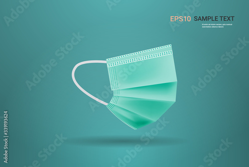 antiviral medical respiratory face mask protection against coronavirus prevention of virus spreading and pandemic covid-19 health care surgical concept copy space horizontal vector illustration