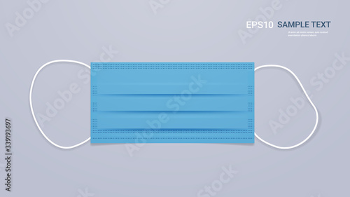 antiviral medical respiratory face mask protection against coronavirus prevention of virus spreading and pandemic covid-19 health care surgical concept horizontal copy space vector illustration
