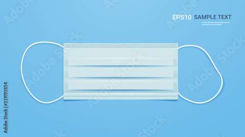 antiviral medical respiratory face mask protection against coronavirus prevention of virus spreading and pandemic covid-19 health care surgical concept horizontal copy space vector illustration
