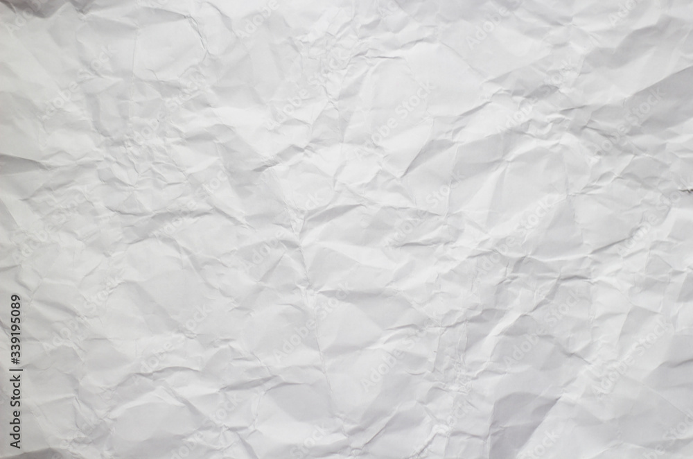 Fototapeta premium Texture of white crumpled paper for background.