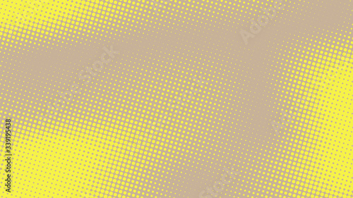 Wallpaper Mural Beige and yellow pop art background in retro comic style with halftone polka dots design, vector illustration eps10. Torontodigital.ca