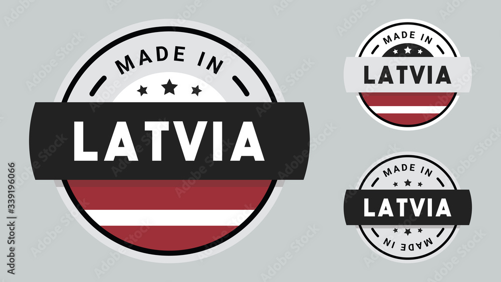 Made in Latvia collection for label, stickers, badge or icon with Latvia flag symbol. Made in Latvia collection for label, stickers, badge or icon with Latvia flag symbol.