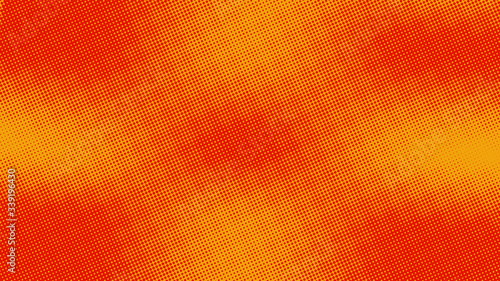 Red and oragne pop art background with halftone dots desing in retro comic style