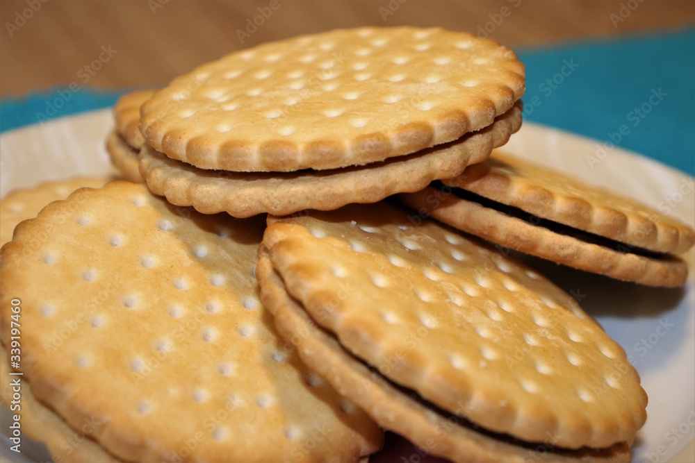 Delicious wafer with chocolate filling. Delicious wafer with chocolate filling.