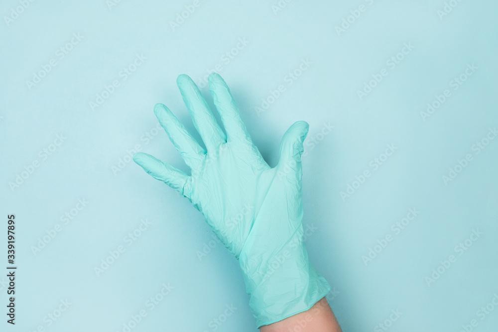 Obraz premium Hand in medical gloves