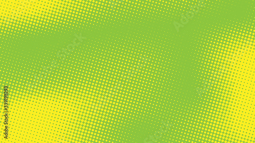 Lime green pop art background in retro comic style with halftone polka dots design  vector illustration eps10