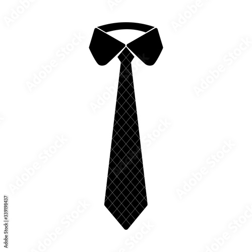 Black tie Icon on white background. Vector necktie symbol.