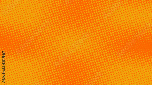 Orange and yellow pop art background with halftone polka dots in retro comic style, vector illustration template eps10