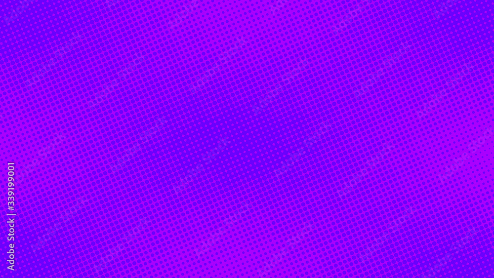Trendy Violet and cyan blue color pop art background with halftone dots design in retro comic style, vector illustration eps10.