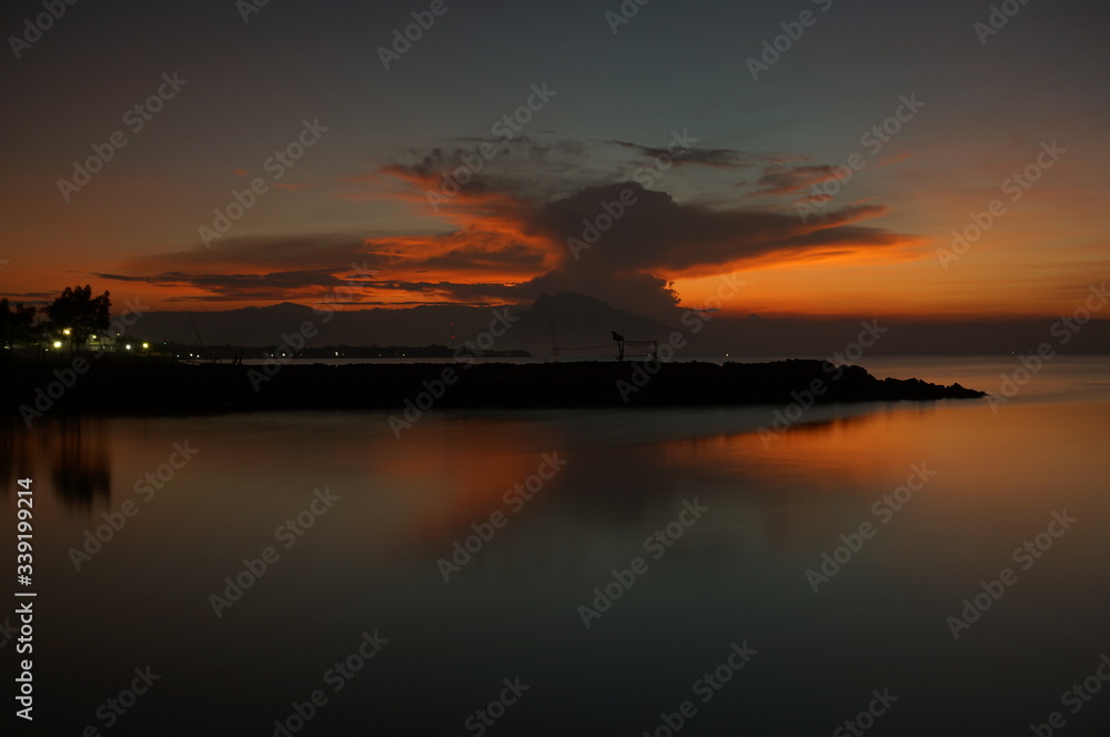 sunset over the sea