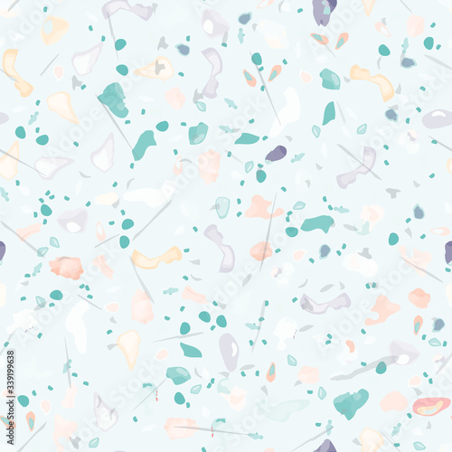 Terrazzo Texture Vector. Flooring Seamless Pattern