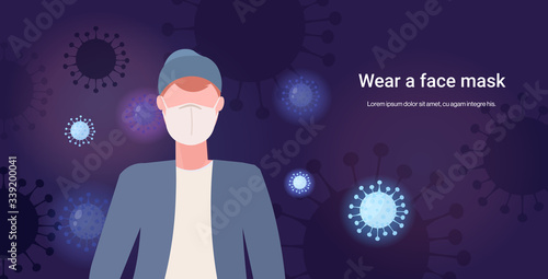 basic protective measures against coronavirus protect yourself wear face mask important information guidance to stay healthy horizontal portrait copy space vector illustration