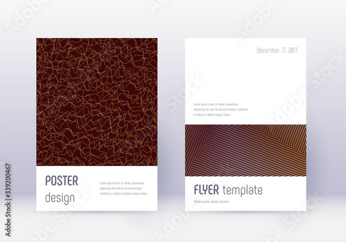 Minimalistic cover design template set. Gold abstr