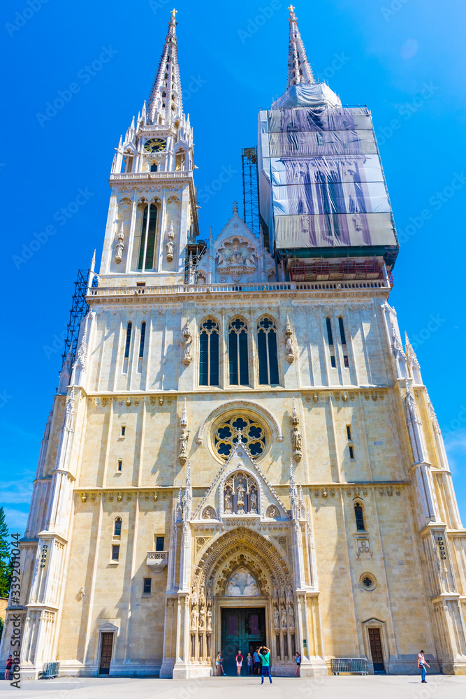 ZAGREB, CROATIA, 05 AUGUST 2019: The Cathedral of Zagreb