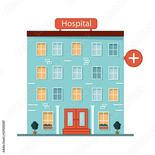 Hospital building. Isolated on a white background.