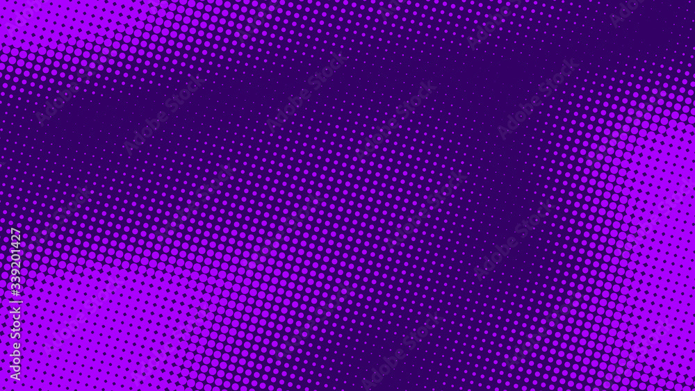 Violet and purple pop art background with halftone polka dots in retro comic style, vector illustration template eps10. Violet and purple pop art background with halftone polka dots in retro comic style, vector illustration template eps10.