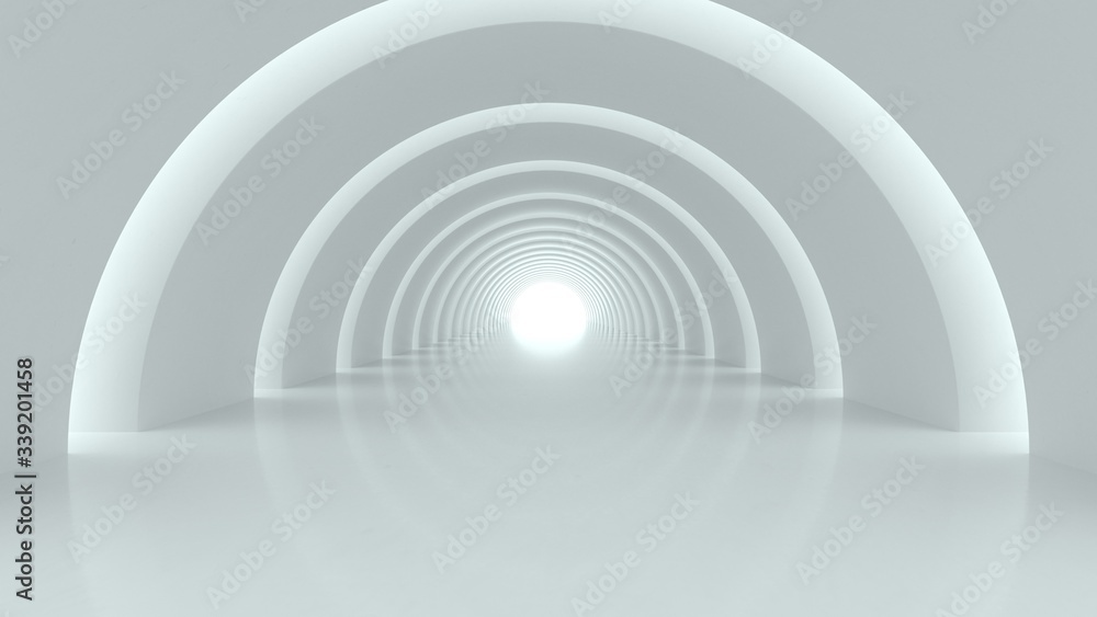 Obraz premium Futuristic interior view. Futuristic background. Abstract background, 3d Rendering.