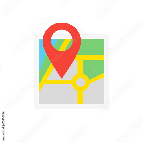 Map and map marker flat icon. Simple element vector Free Download Map and map marker flat icon. Simple element vector - GFXLoad
