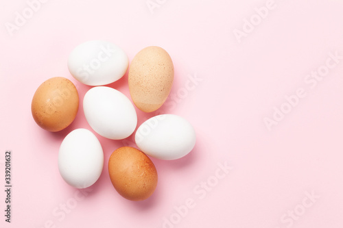 White and brown chicken easter eggs