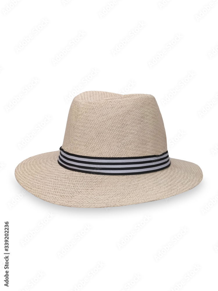 Straw hat  isolated on white background.