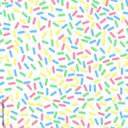 Sweet donut glaze vector illustration. Abstract food background. Seamless doughnut pattern to print on any product.