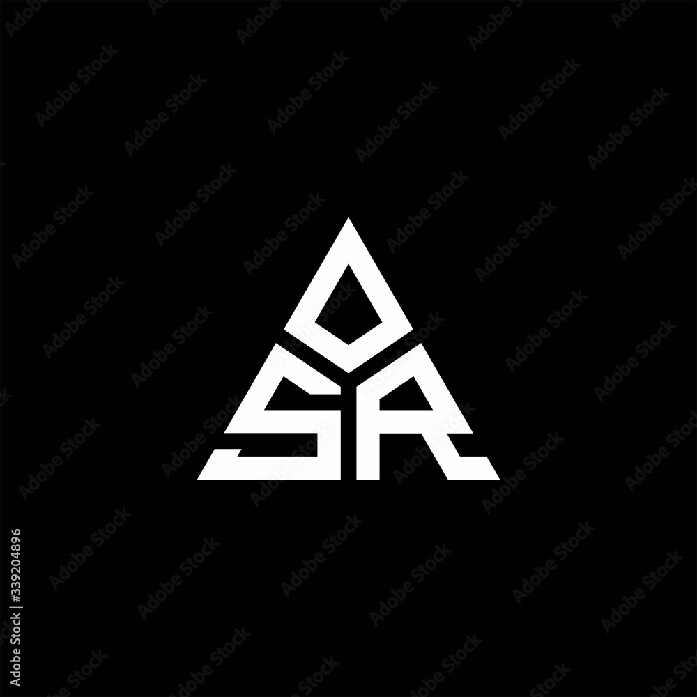 SR monogram logo with 3 pieces shape isolated on triangle SR monogram logo with 3 pieces shape isolated on triangle