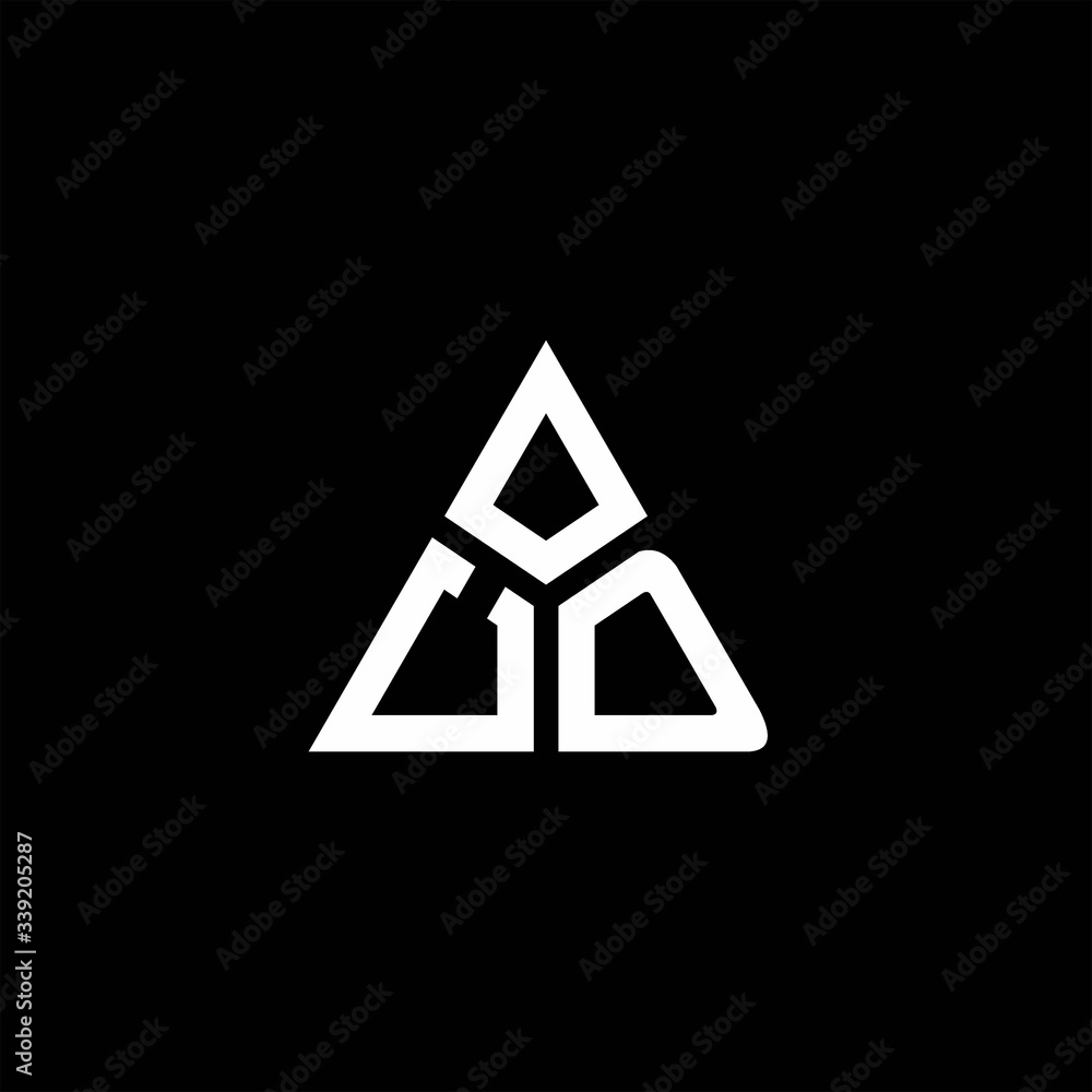 UD monogram logo with 3 pieces shape isolated on triangle UD monogram logo with 3 pieces shape isolated on triangle