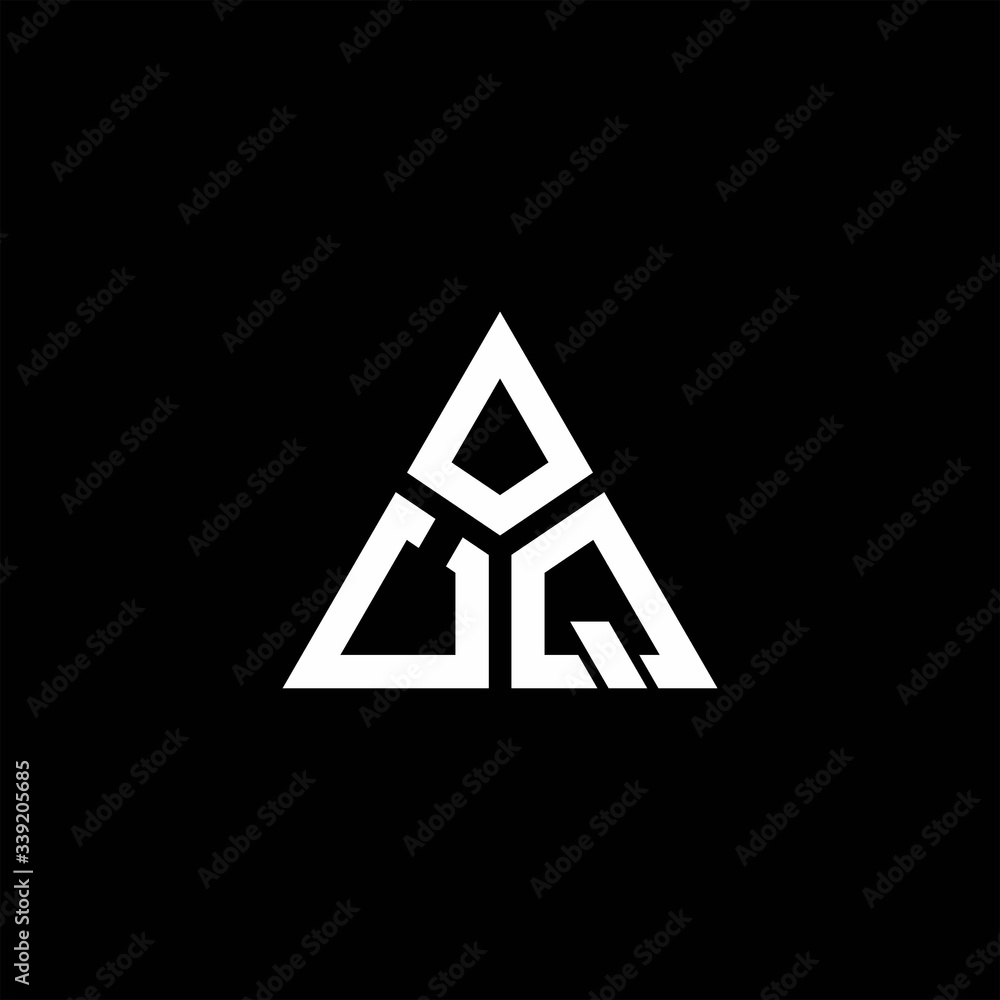 UQ monogram logo with 3 pieces shape isolated on triangle UQ monogram logo with 3 pieces shape isolated on triangle