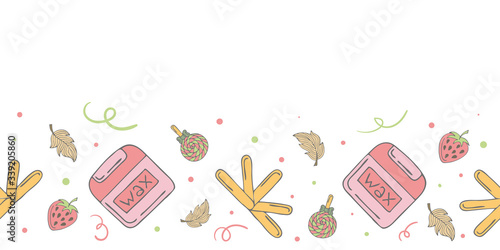 Seamless banner with doodle elements.