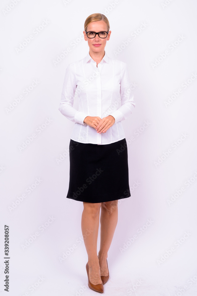 Full body shot of beautiful blonde businesswoman Full body shot of beautiful blonde businesswoman