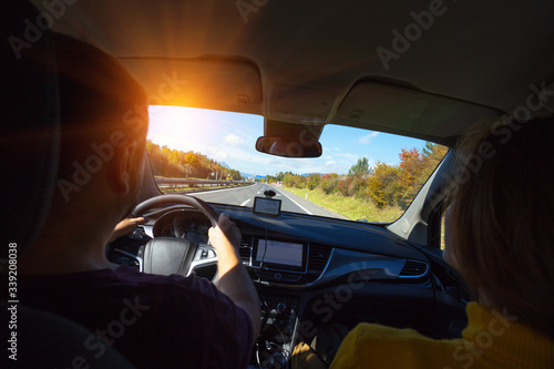 roadtrip - man hands on the wheel