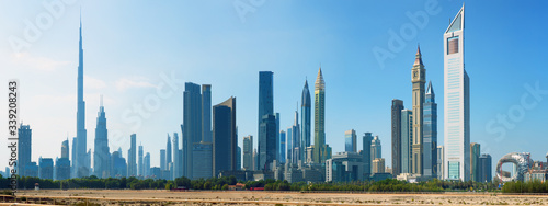 Dubai - modern city center skyline with luxury skyscrapers  United Arab Emirates