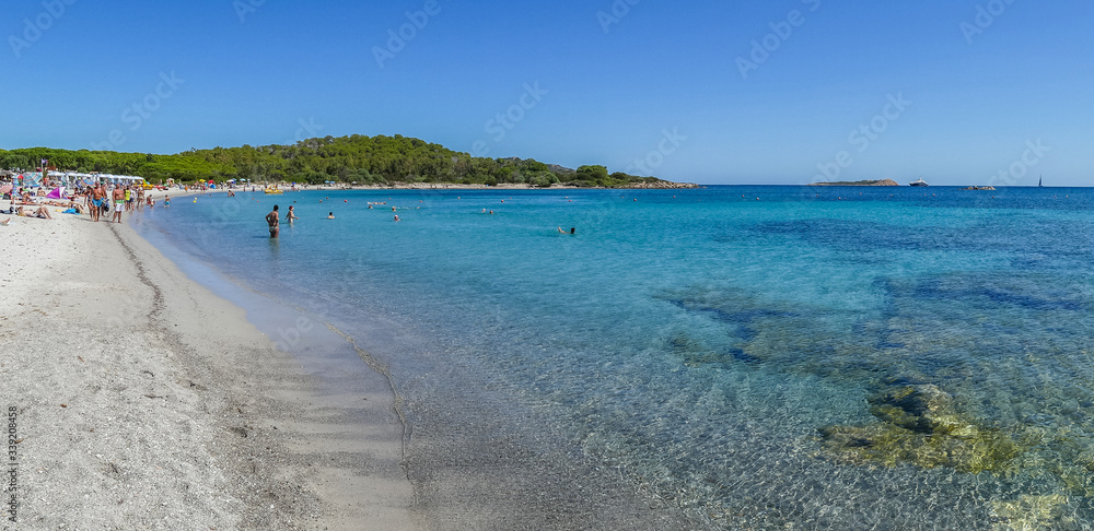 The beach of Lu Impostu In San Teodoro with turquoise water