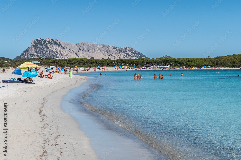 The beach of Lu Impostu In San Teodoro with turquoise water