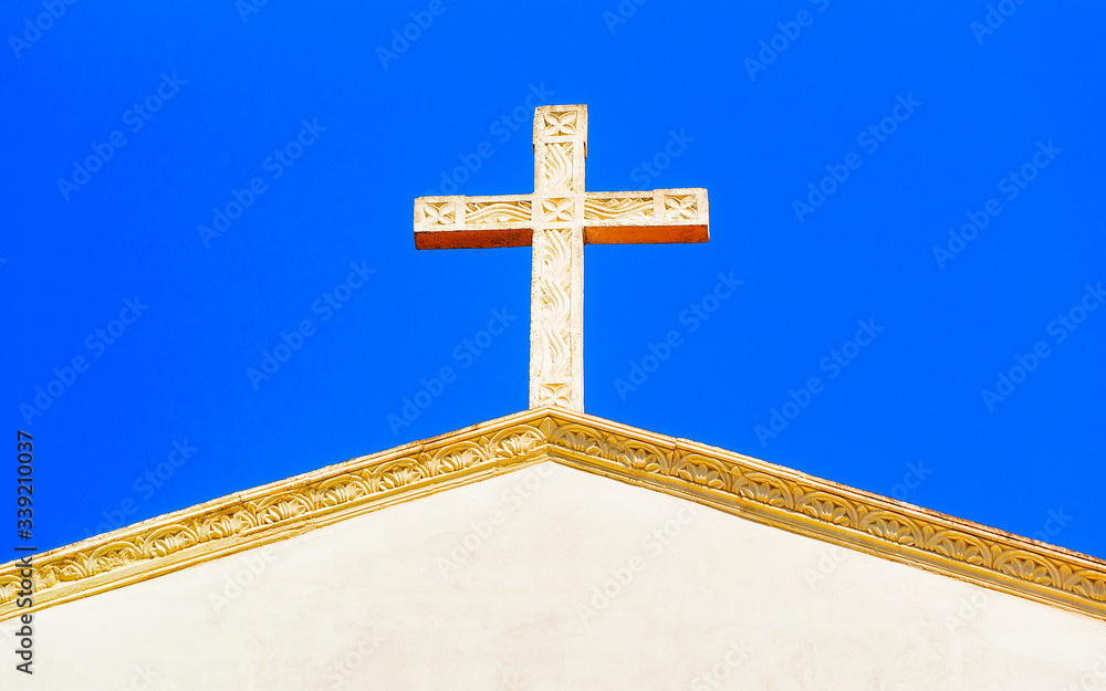 Cross at St Matthew Church in Agerola reflex