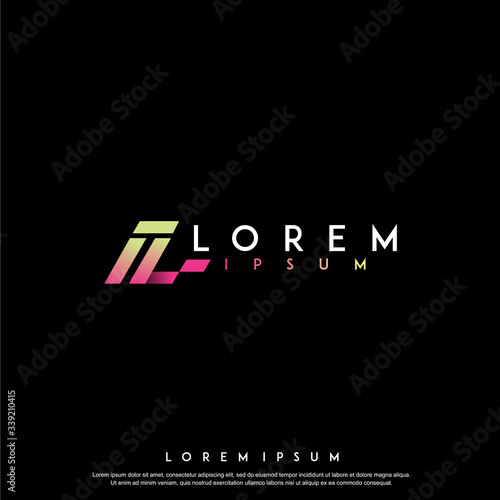 modern abstract technology logo. simple, gradient icon, template design