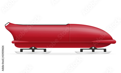 bobsleigh sled winter sport olympic games vector illustration