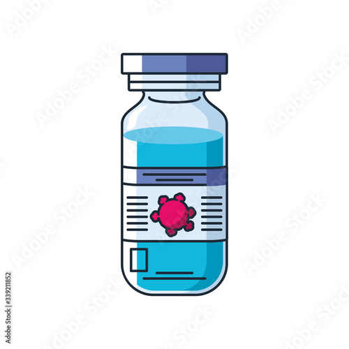 ampoule vaccine on white background