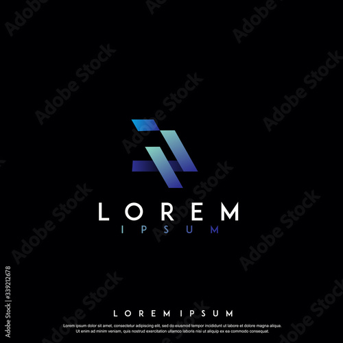 modern abstract technology logo. simple, gradient icon, template design