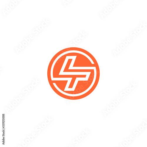 Initial letter lt or tl logo design template