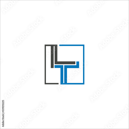 Plakat w ramie initial letter lt or tl logo vector design