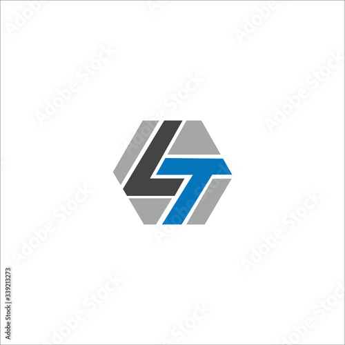 Plakat w ramie initial letter lt or tl logo vector design