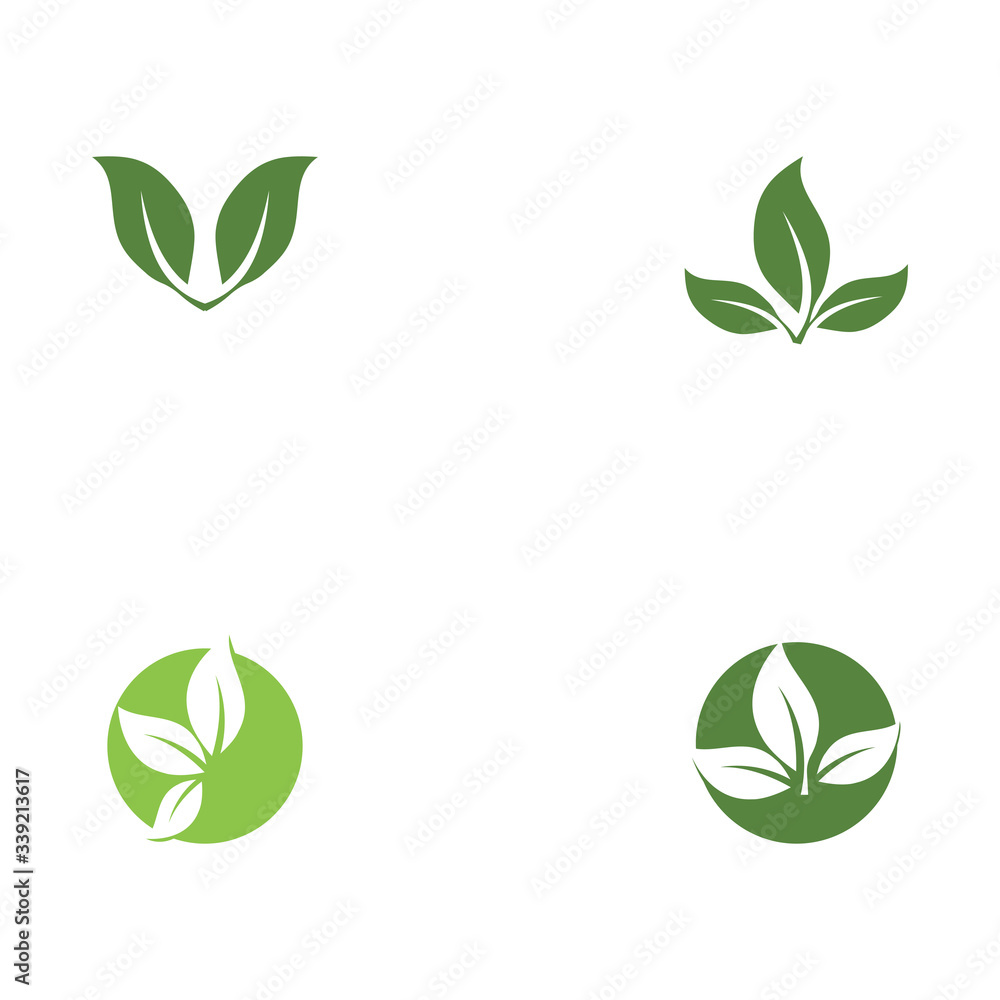 Set Green garden green leaf Logo Template Set Green garden green leaf Logo Template