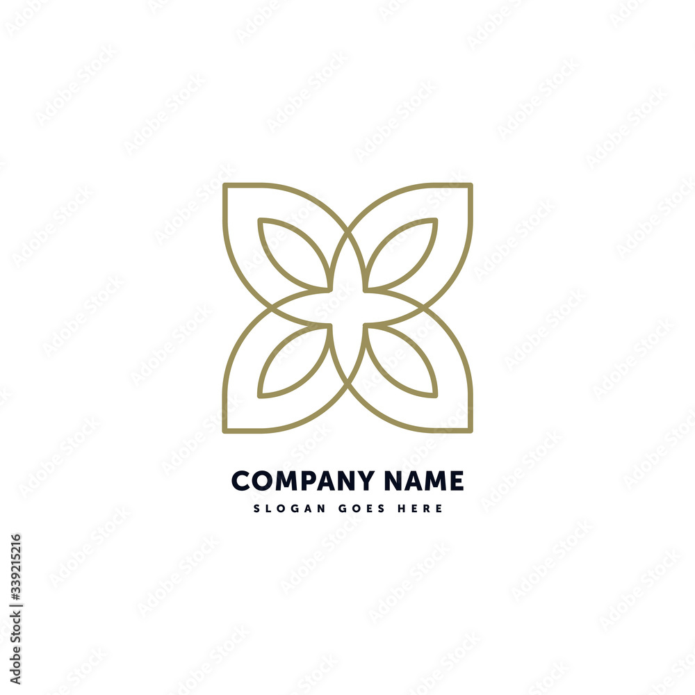 Obraz premium Leafs Vector Logo. Abstract icon mark design template. Creative logotype concept element sign shape.