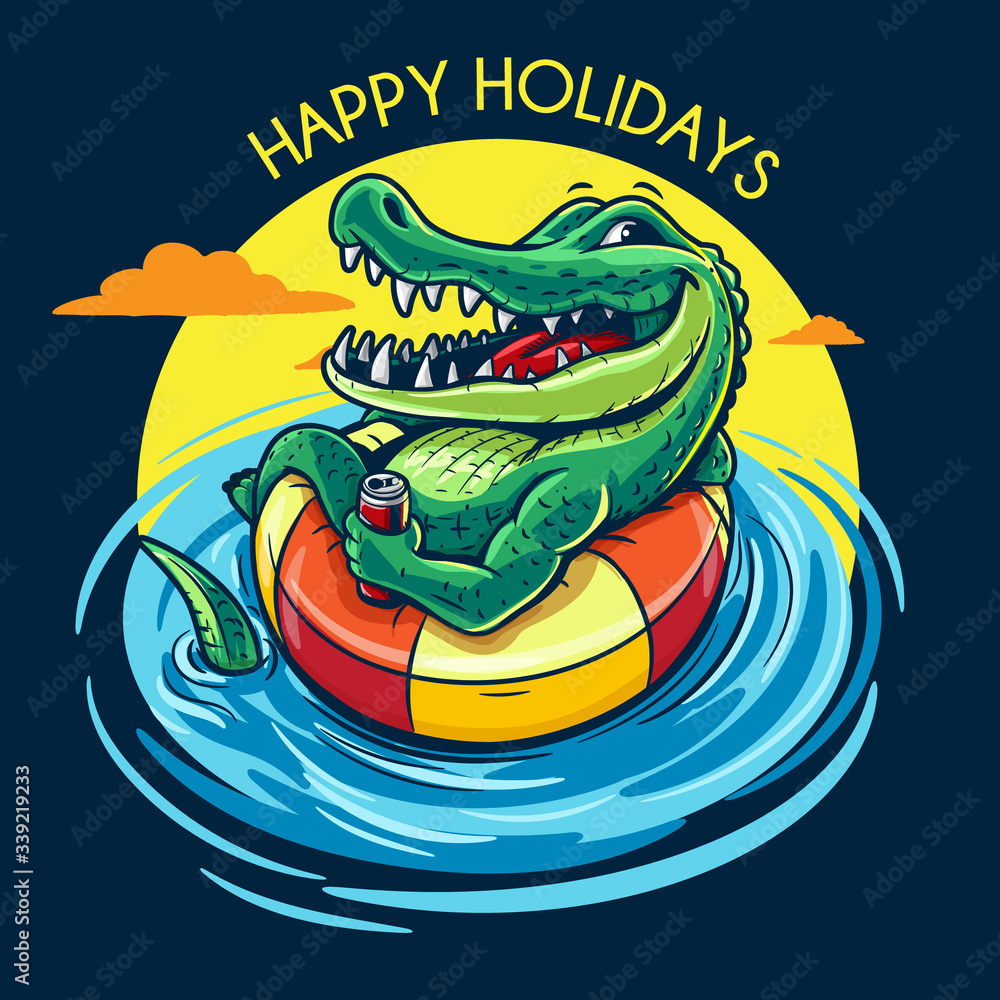 crocodile relaxed in the water for the summer holidays crocodile relaxed in the water for the summer holidays