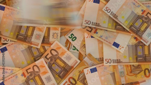 euro currency banknotes fallen and fly, cash money background, earning, salary, deposit or credit concept
