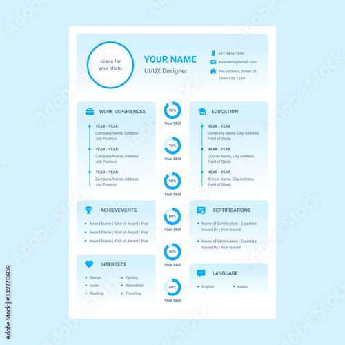 cv resume design template vector