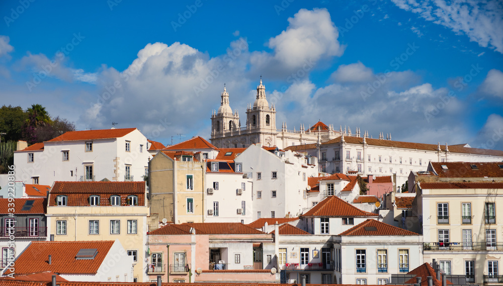 Lisbon cityscape, view of the old town Alfama, Portugal, panorama
